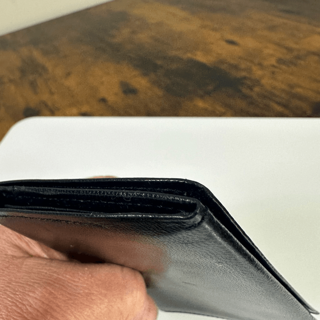 Valentino Garavani Slim Bifold Card Wallet Black Leather