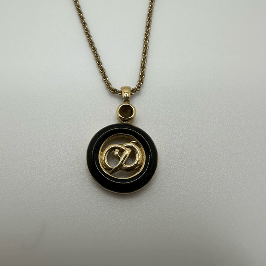 Christian Dior CD Logo Vintage Gold Tone Necklace