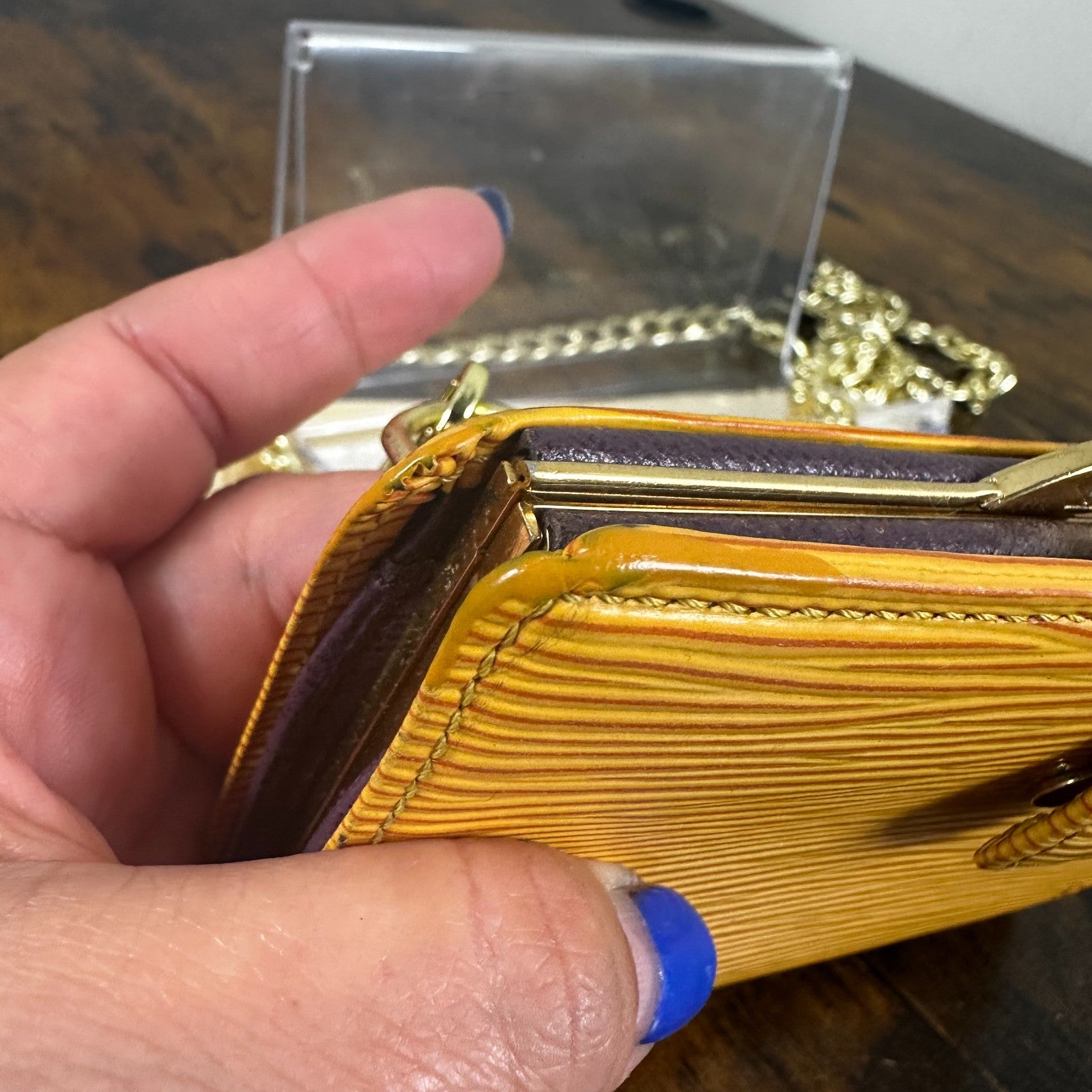 Louis Vuitton Vintage Yellow Epi Leather Compact Wallet