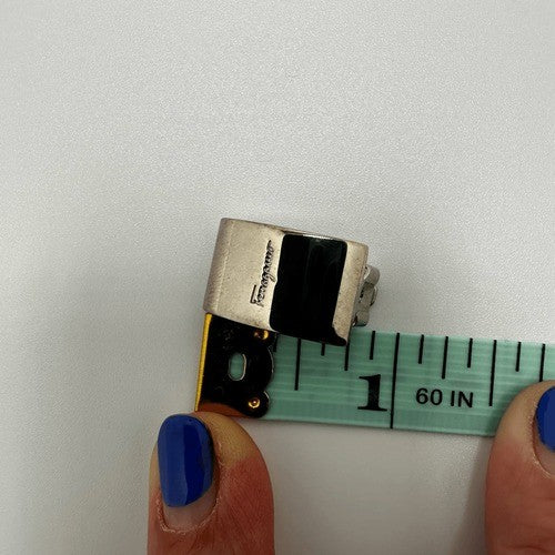 Salvatore Ferragamo Silver Tone Clip On Earrings Made in Italy