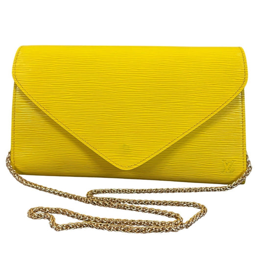 Louis Vuitton Epi Leather Art Deco Clutch Bag Yellow Vintage Authentic