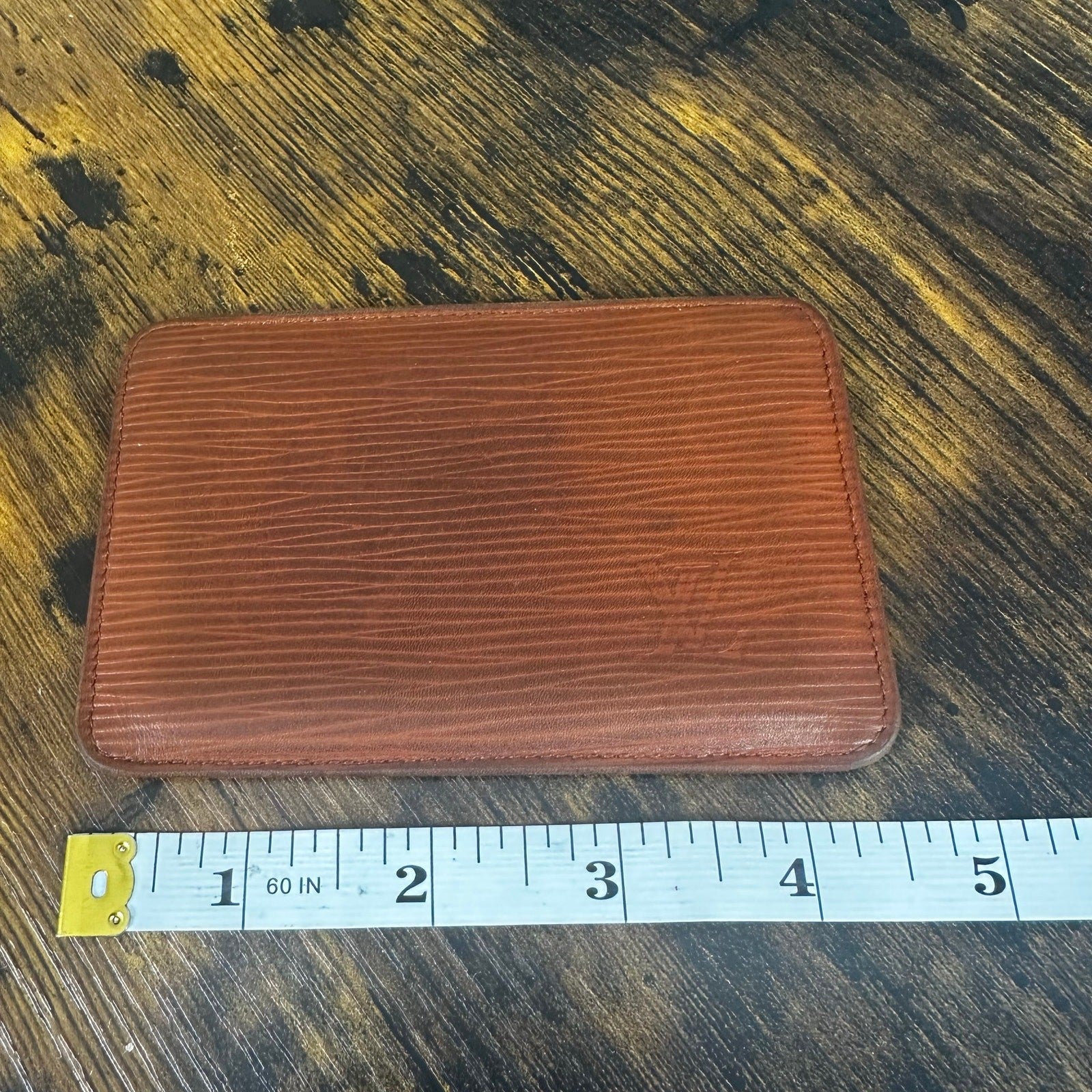 Louis Vuitton Vintage Brown Epi Leather Slim Wallet Card Holder