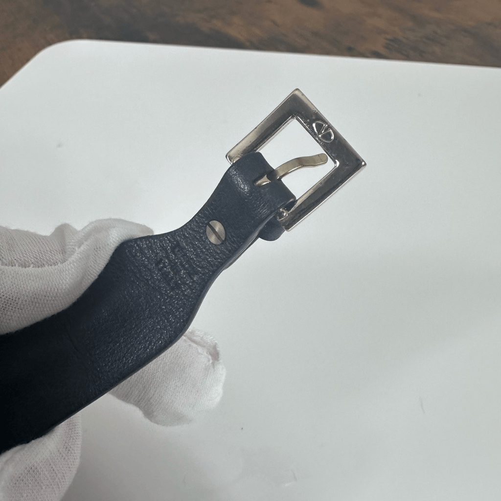 Valentino Garavani Rockstud Leather Bracelet Large Black Gold