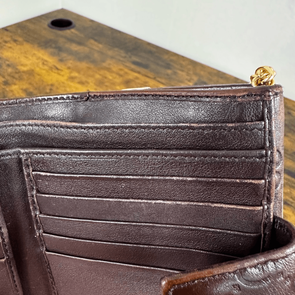 Gucci Guccissima Compact Brown Leather Wallet