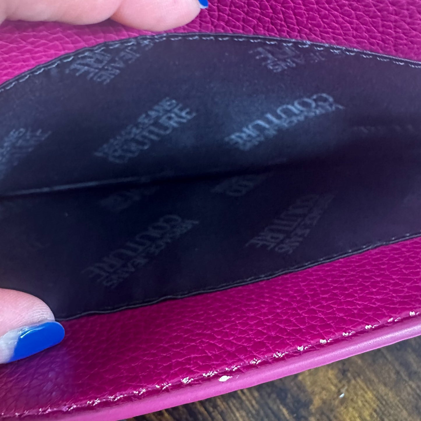 Versace Jeans Couture Pink Pebbled Gold Accent Crossbody Bag Purse Shoulder Hand