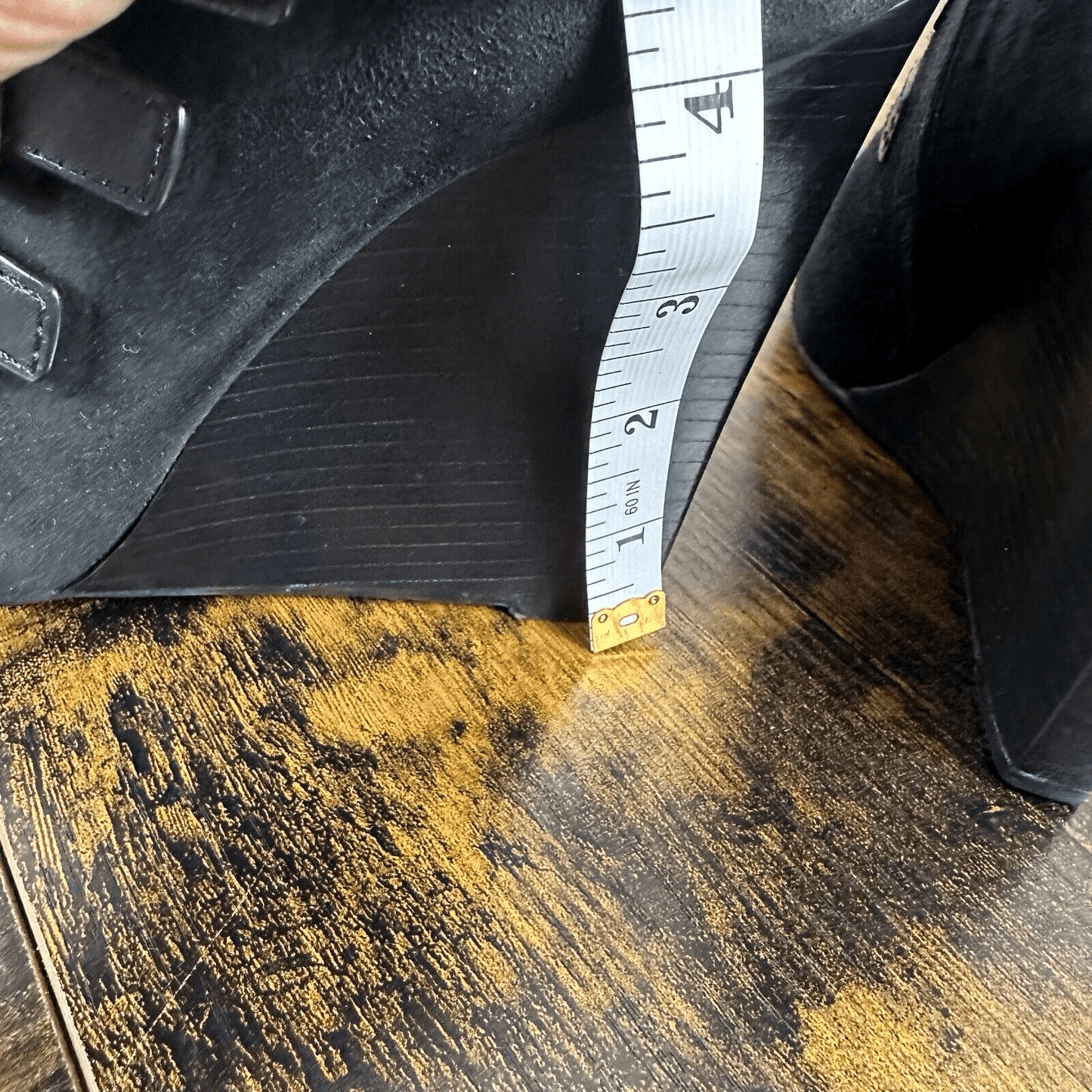 Tory Burch Gabrielle Buckle Suede Black Wedge Booties Size 6