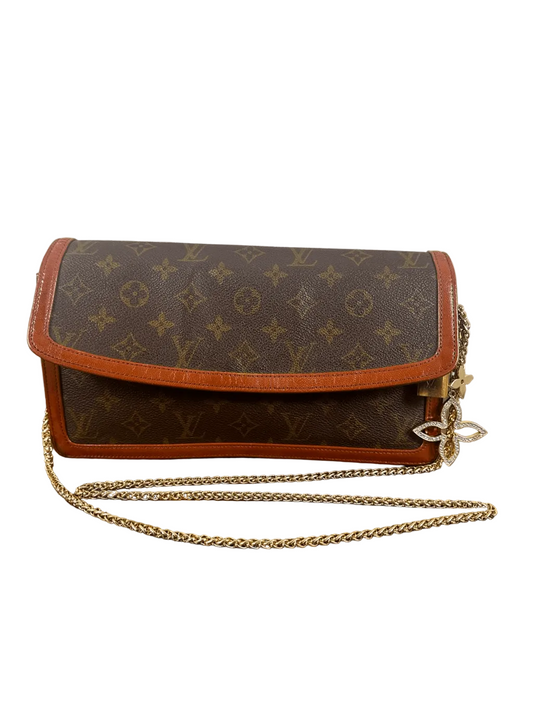 Louis Vuitton Vintage Bag Pochette Dame Clutch Brown Monogram