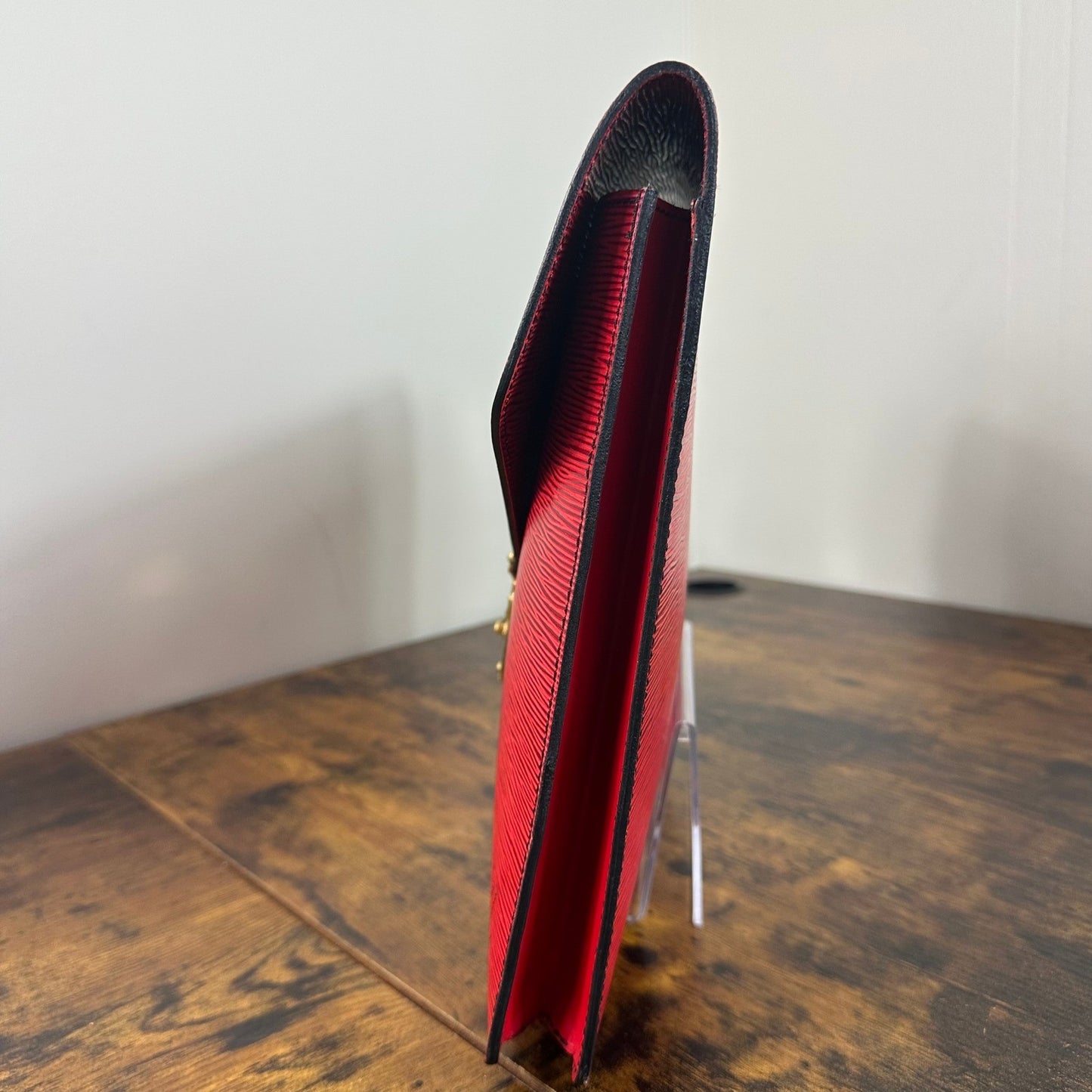Louis Vuitton Epi Leather Porte Documents Clutch Case Red Authentic Vintage