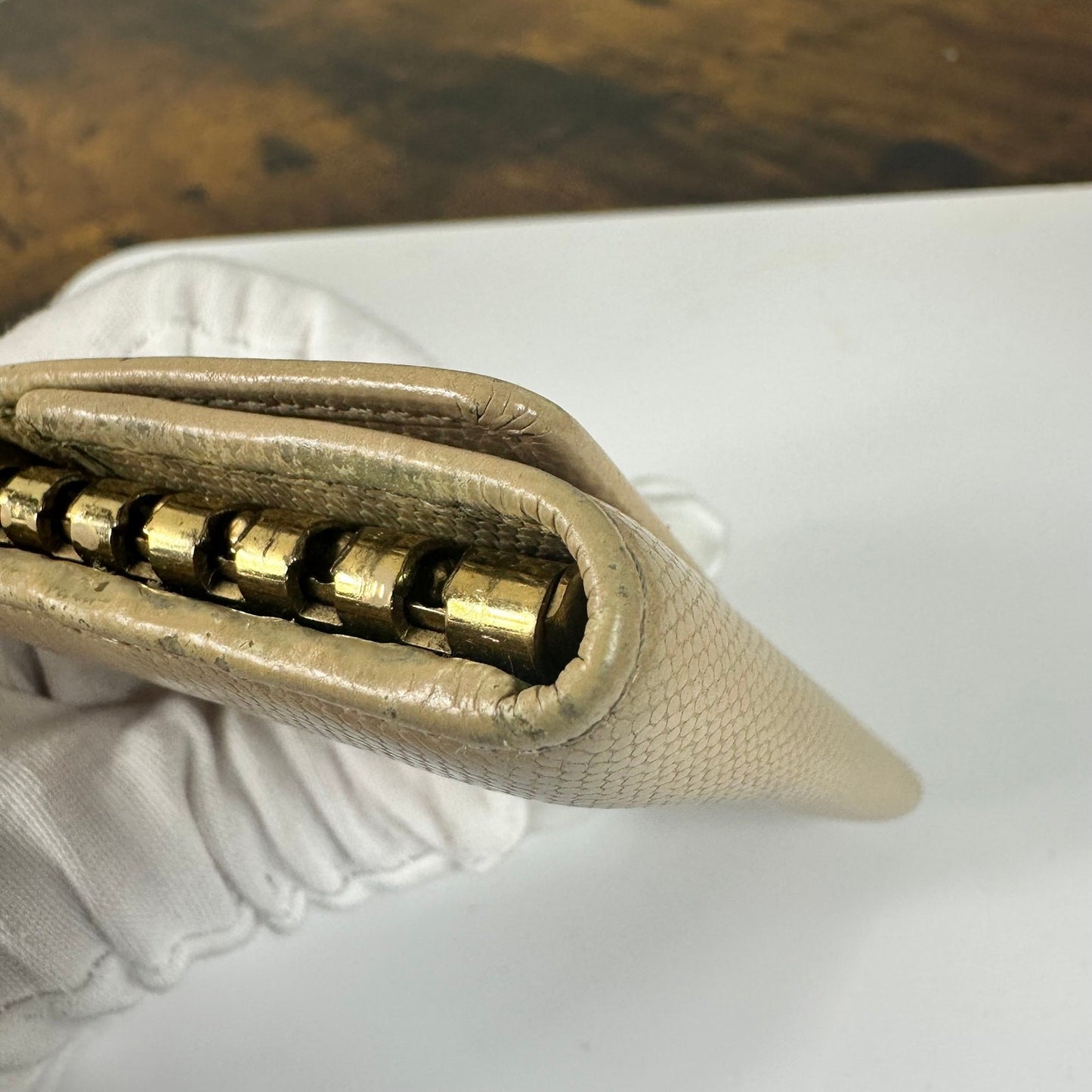 Authentic Chanel CC Beige Leather Key Holder Wallet