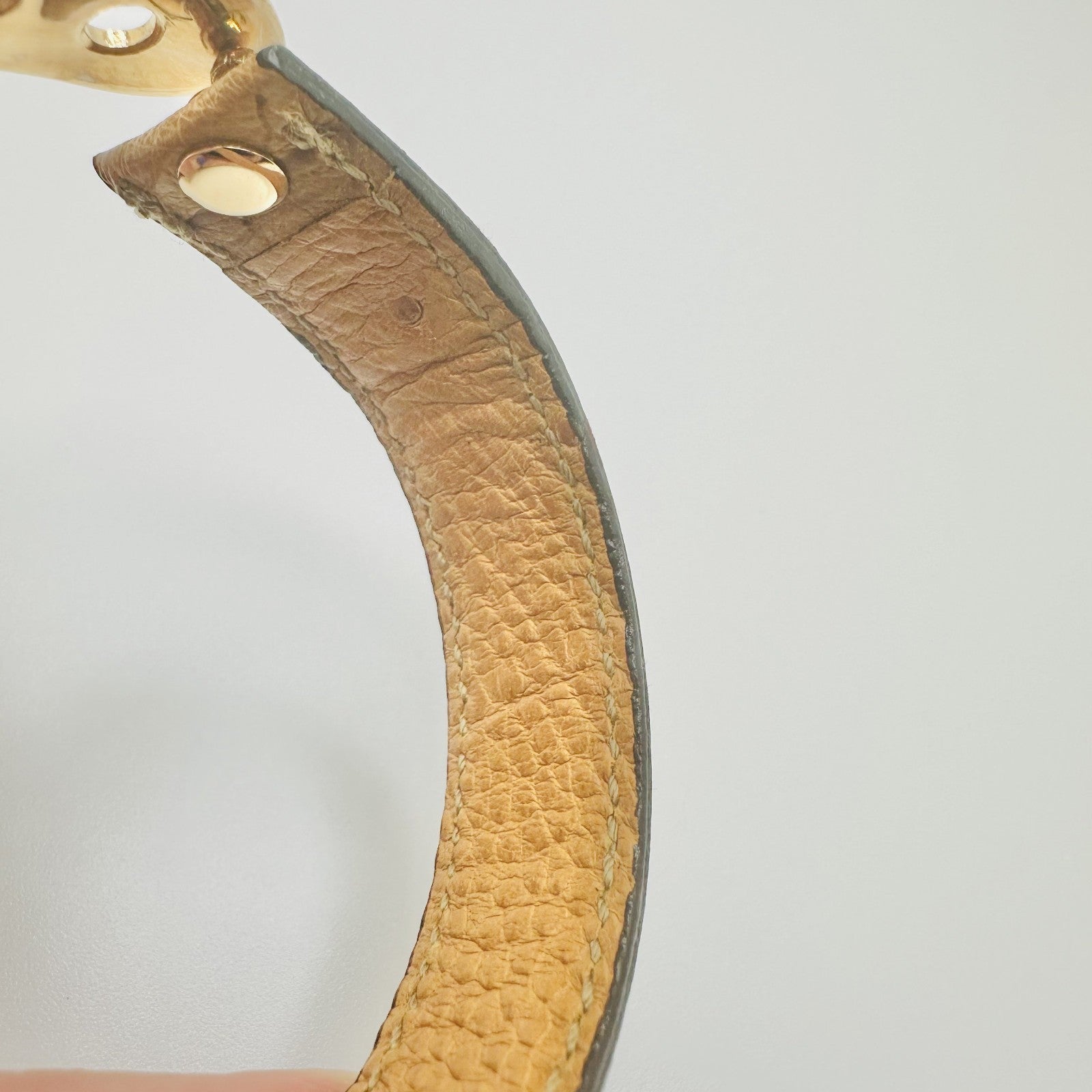 Gucci Brown Gold Belt Motif Leather Fashion Bracelet Jewelry Italian Designer