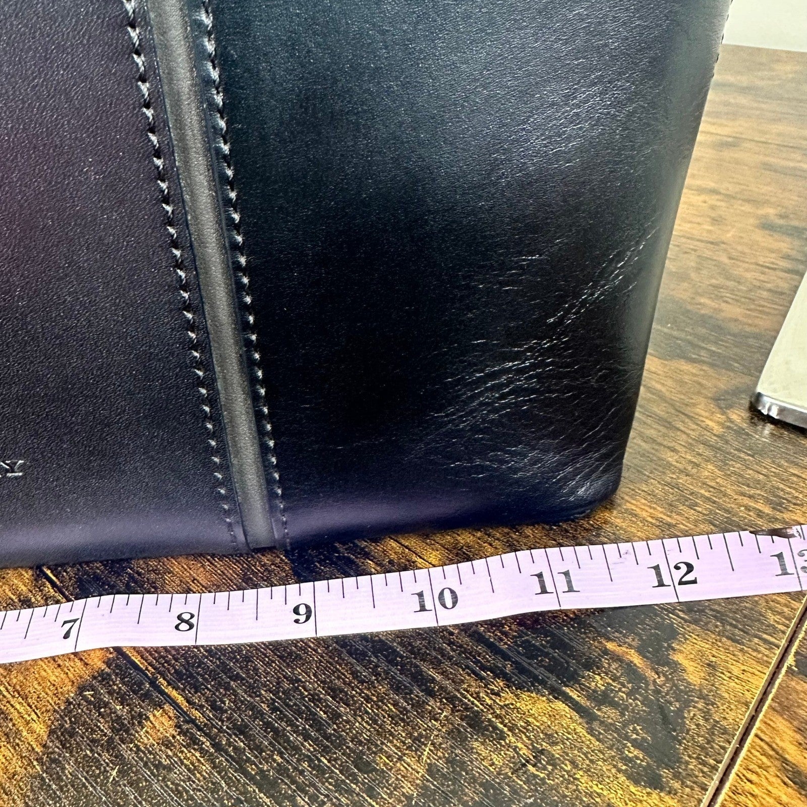 Burberry Black Leather Tote Bag Classic Nova Check Lining