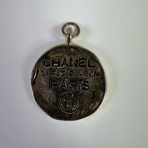 Chanel 31 Rue Cambon Paris Charm Pendant Gold Tone Medallion