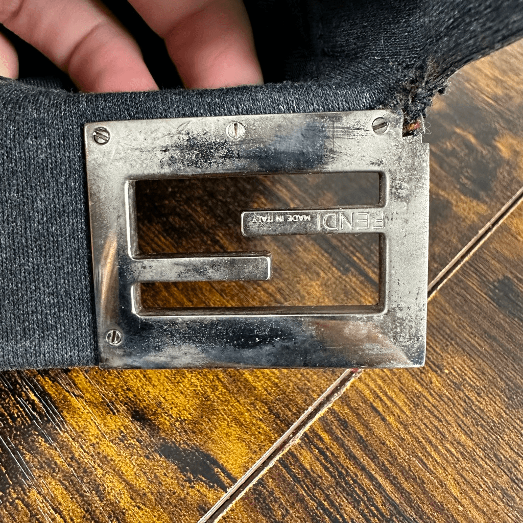 FENDI FF Vintage Jersey Tote Bag Gray