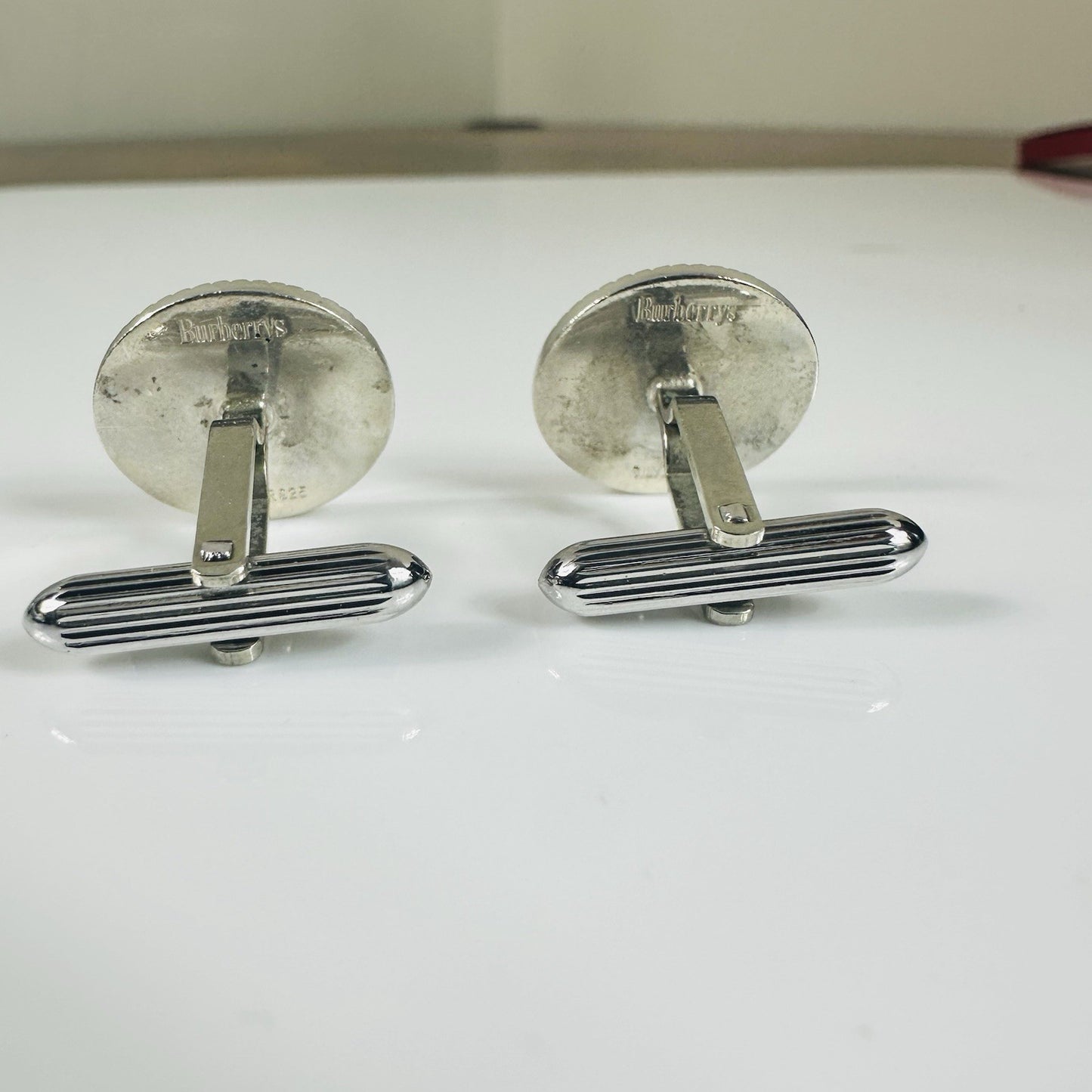Burberry Knight Vintage Silver 925 Cufflinks Authentic 