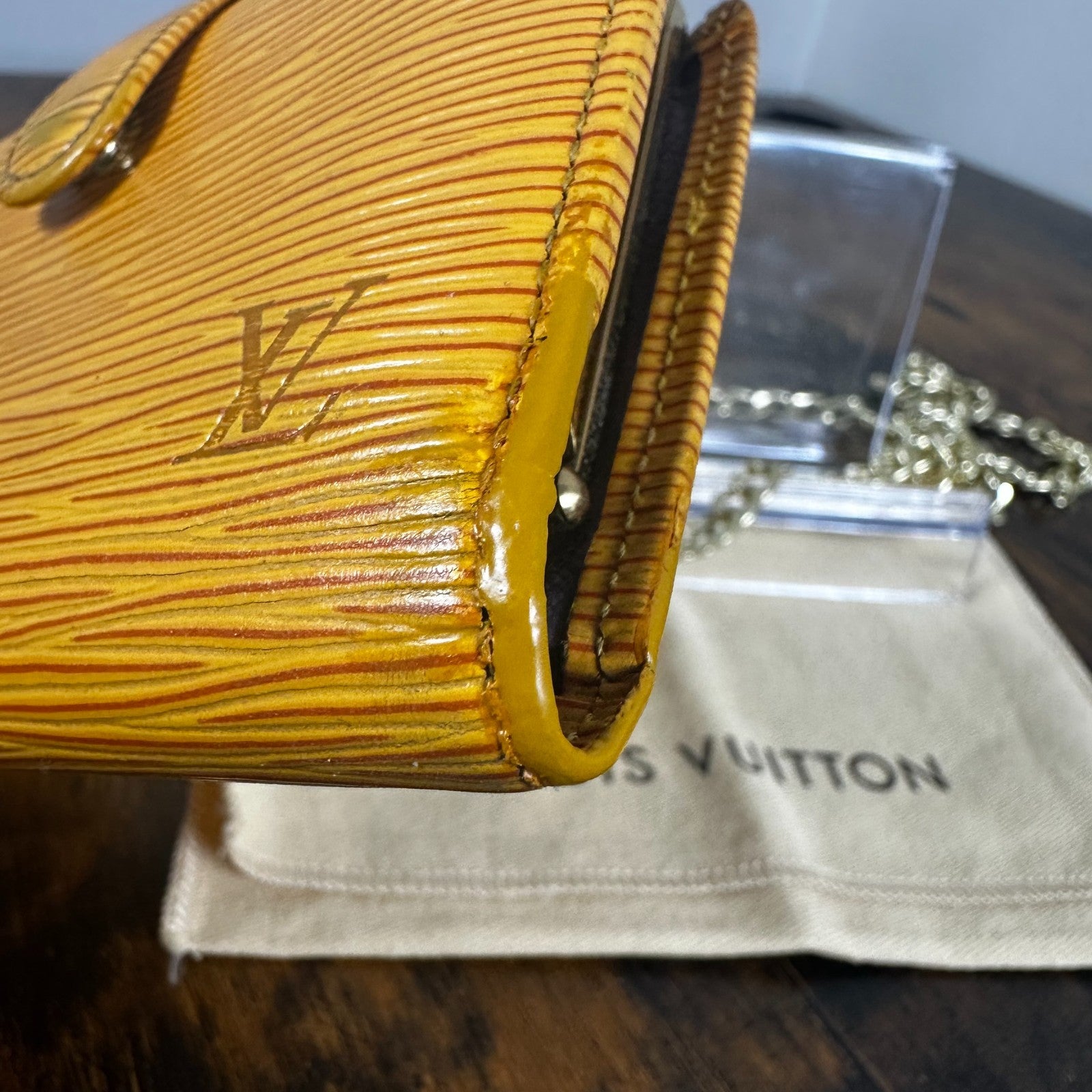 Louis Vuitton Vintage Yellow Epi Leather Compact Wallet