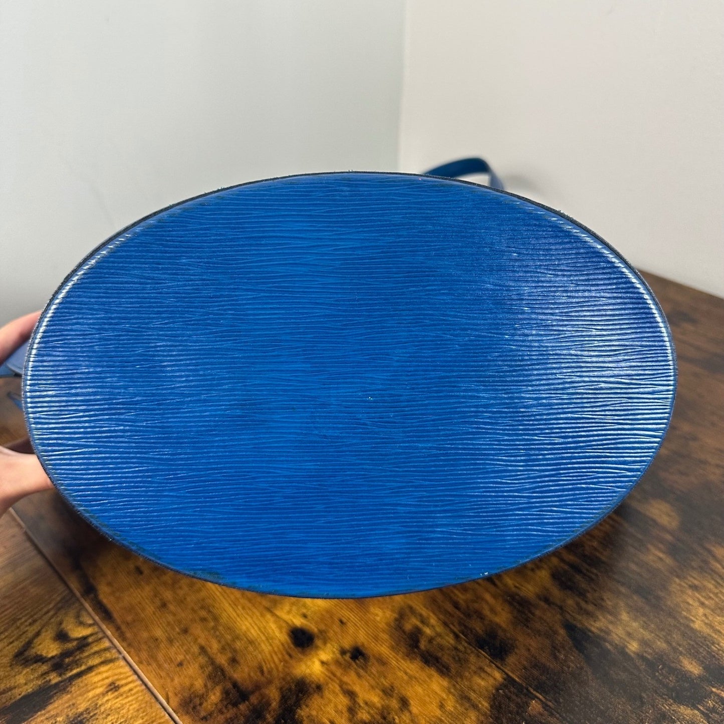 Louis Vuitton Epi Leather Saint Jacques Shoulder Bag Blue Vintage Authentic