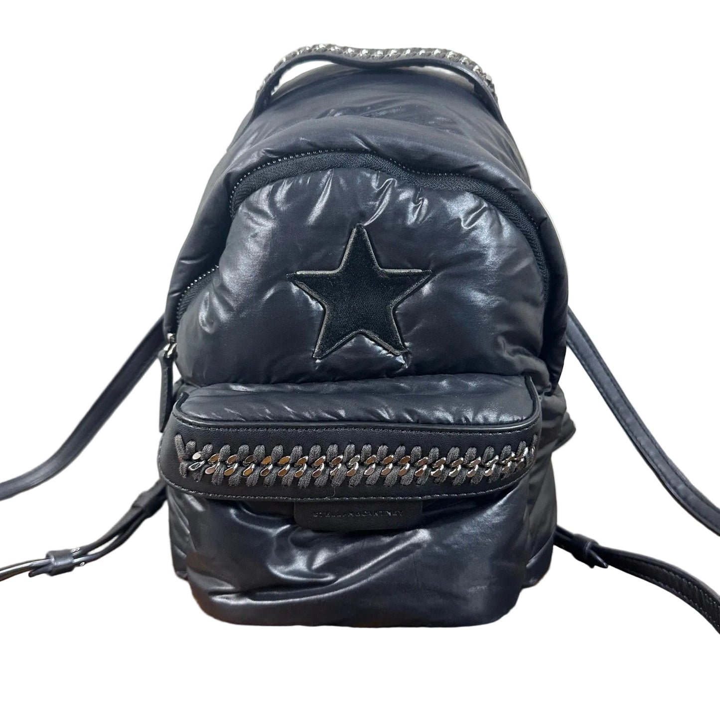 Stella McCartney Black Padded Star Mini Backpack Chain Detail Italy