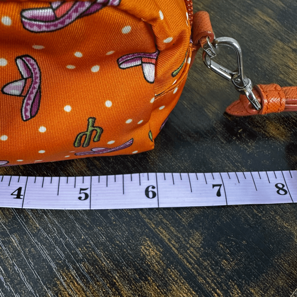 Prada Tessuto Nylon Wristlet Pouch Bag Orange Sombreros Cactus Colorful Festive