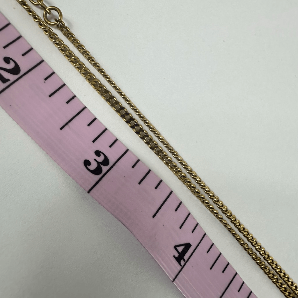 Christian Dior CD Logo Gold Tone Rhinestone Pendant Necklace