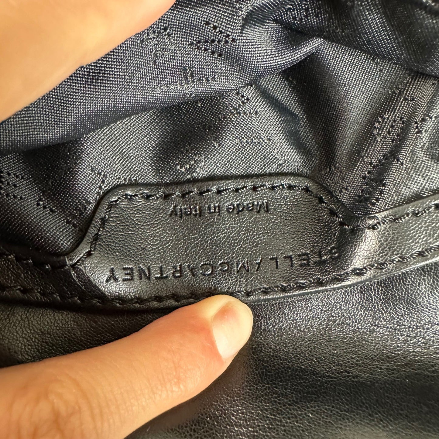 Stella McCartney Fur Free Fur Black Quilted Chain Shoulder Bag