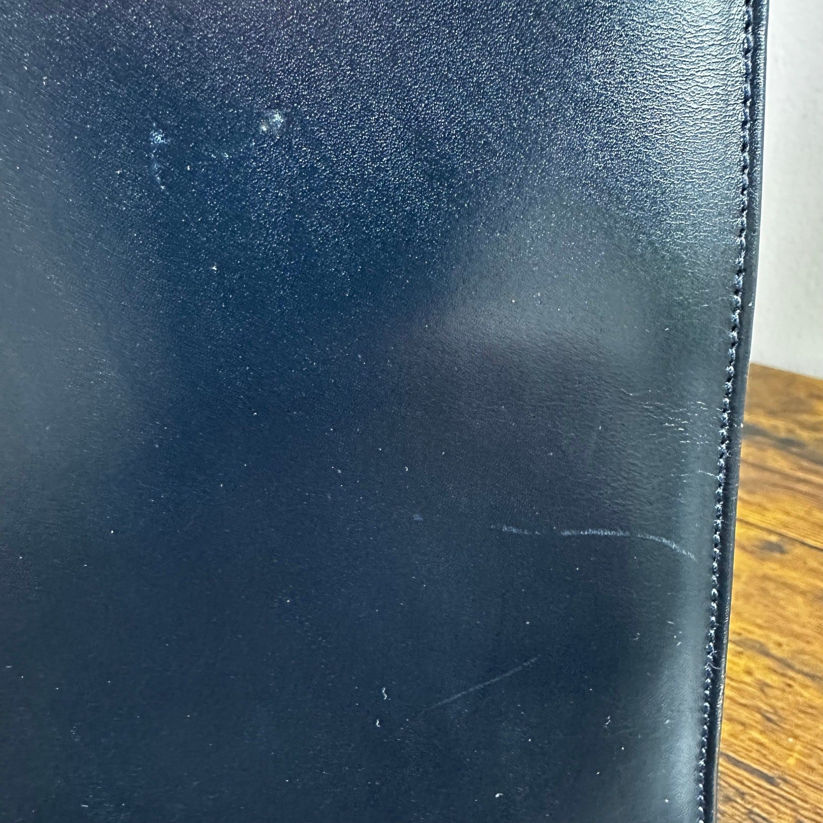 Salvatore Ferragamo Vara Vintage Shoulder Bag Navy Blue Leather