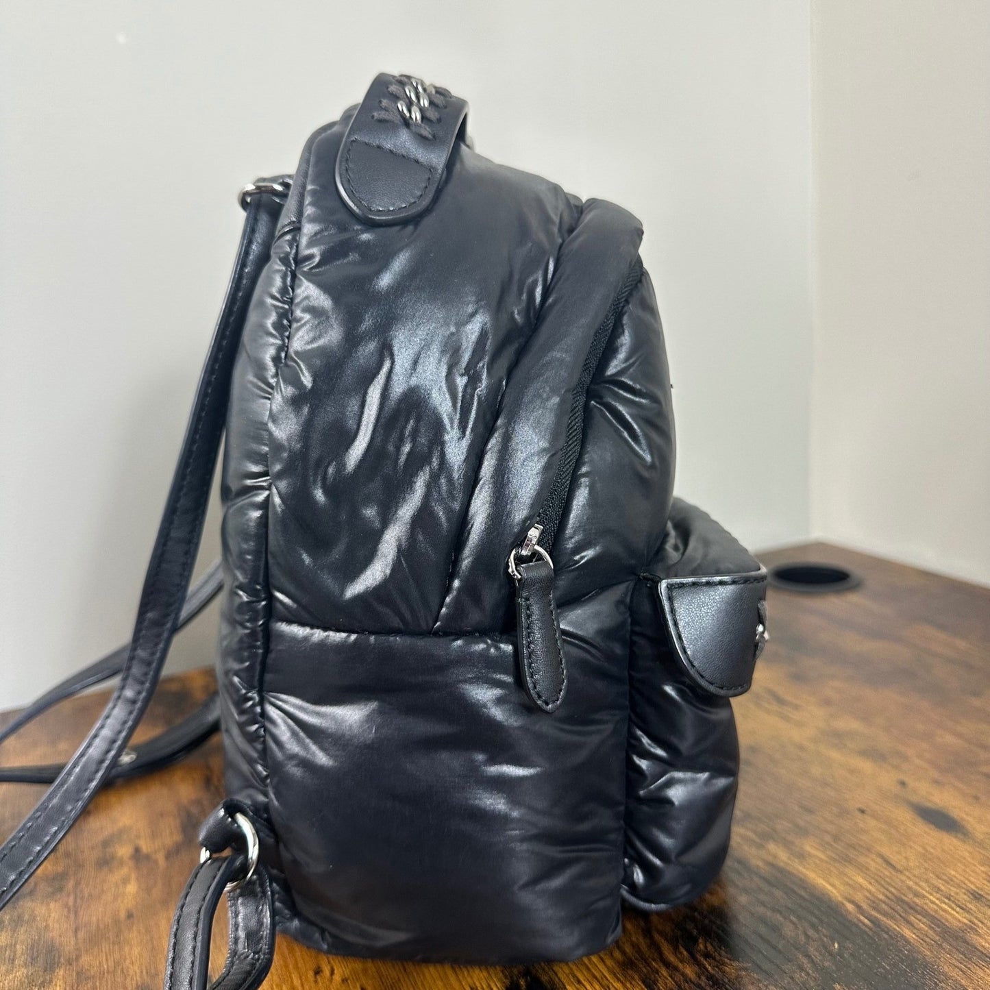 Stella McCartney Black Padded Star Mini Backpack Chain Detail Italy