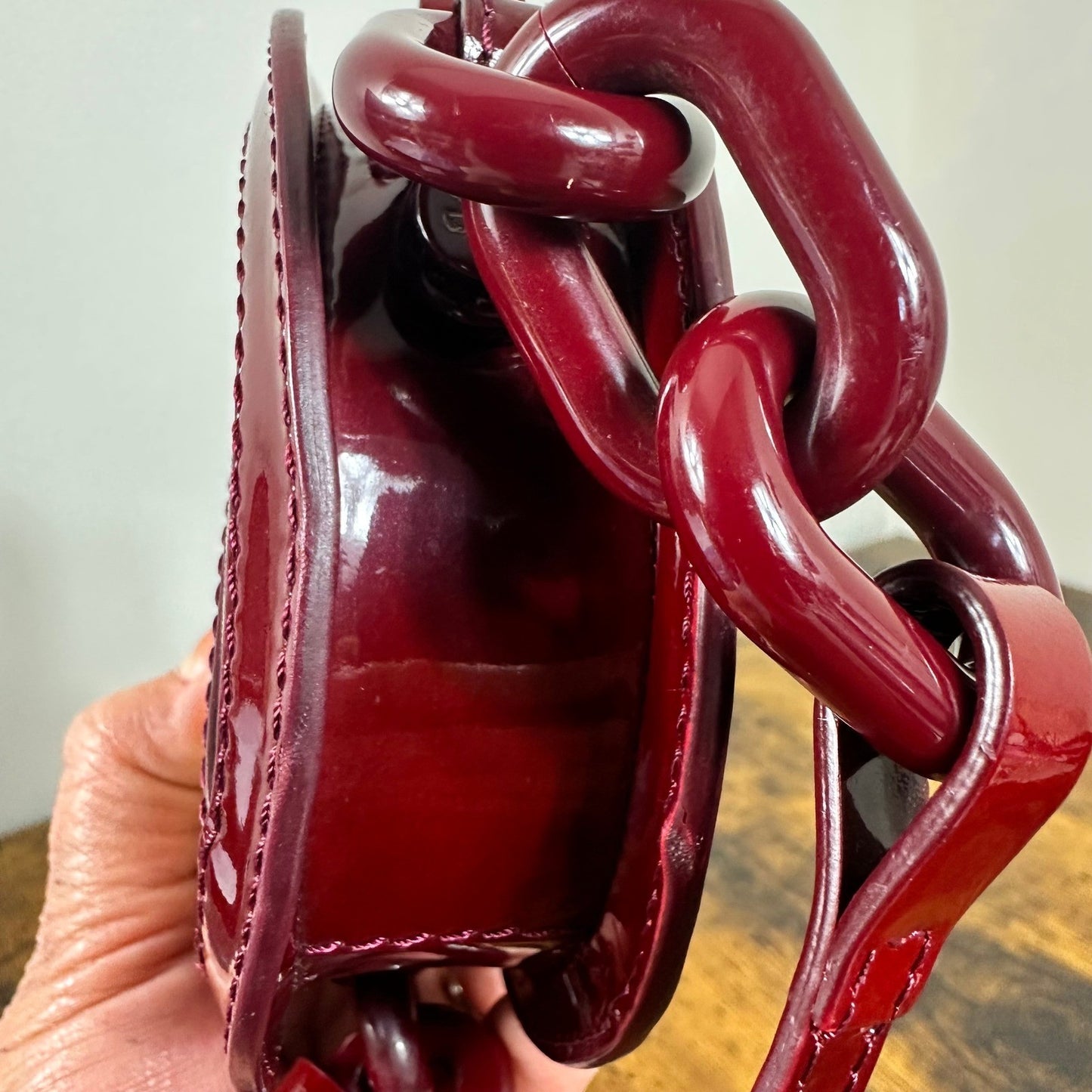 Rare Burberry Patent Leather Round Studded Crossbody Mini Nova Check Italy