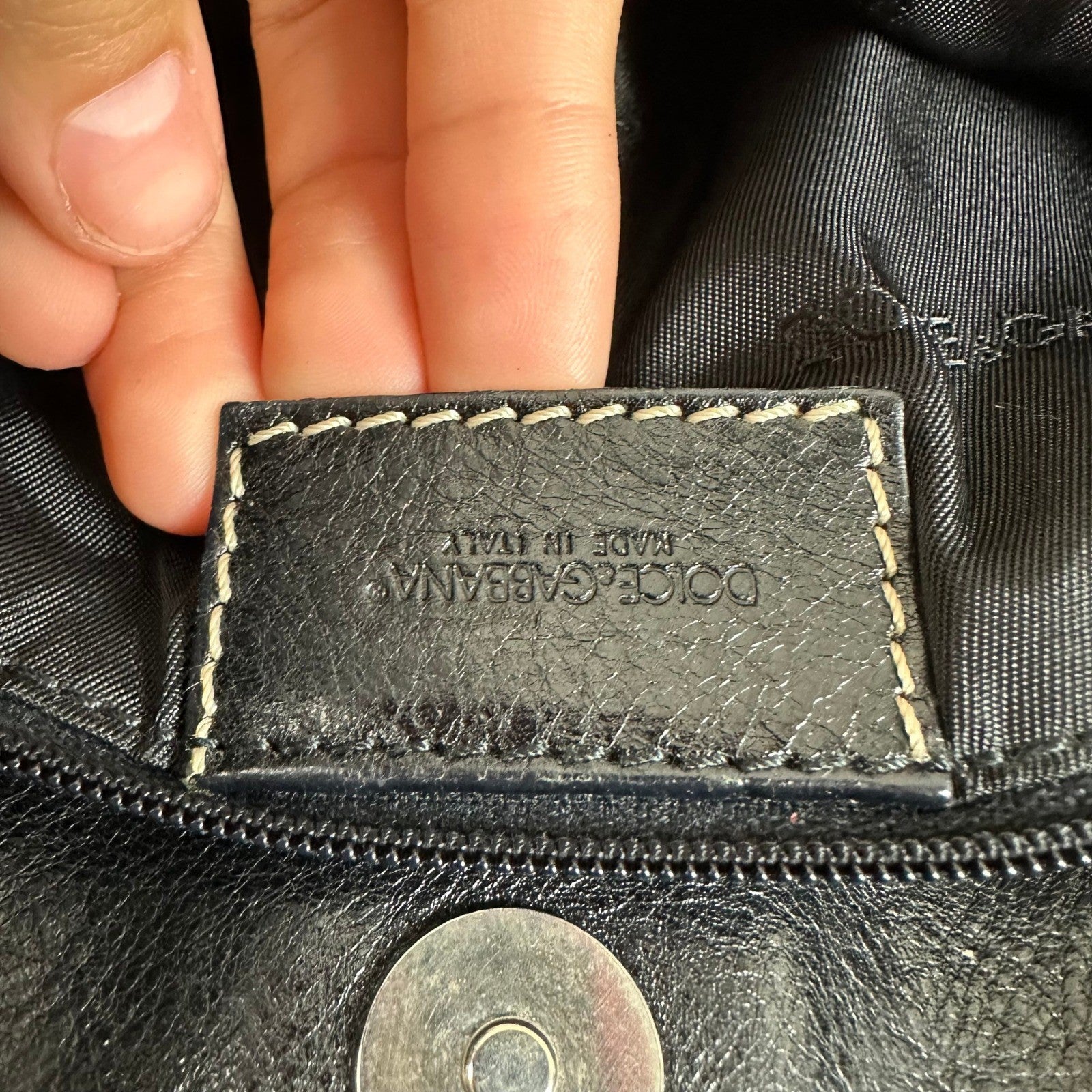 Dolce & Gabbana Black Logo Jacquard Hobo Shoulder Bag Leather Trim Ring Detail