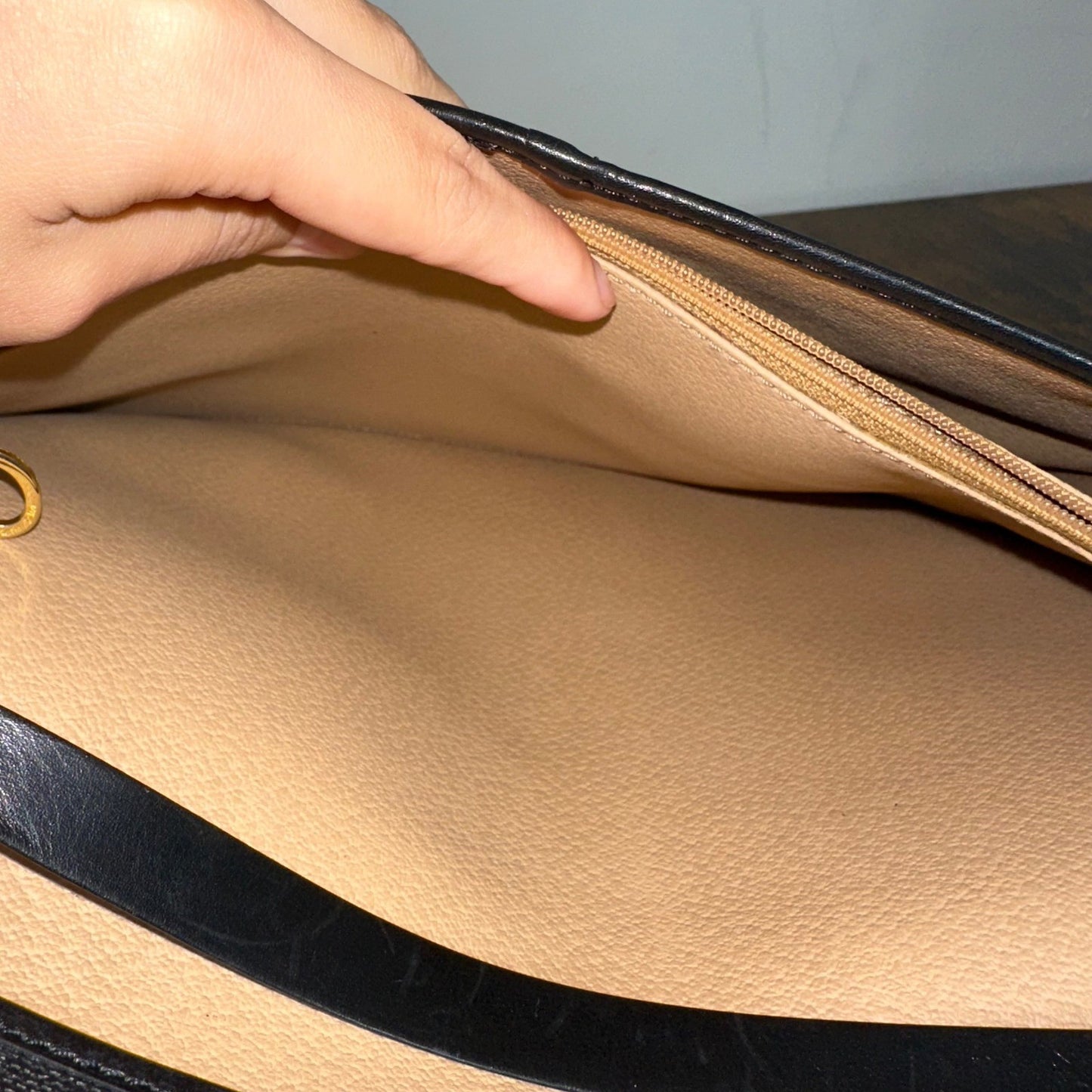 Vintage Christian Dior Monogram Chain Shoulder Bag Black Clutch