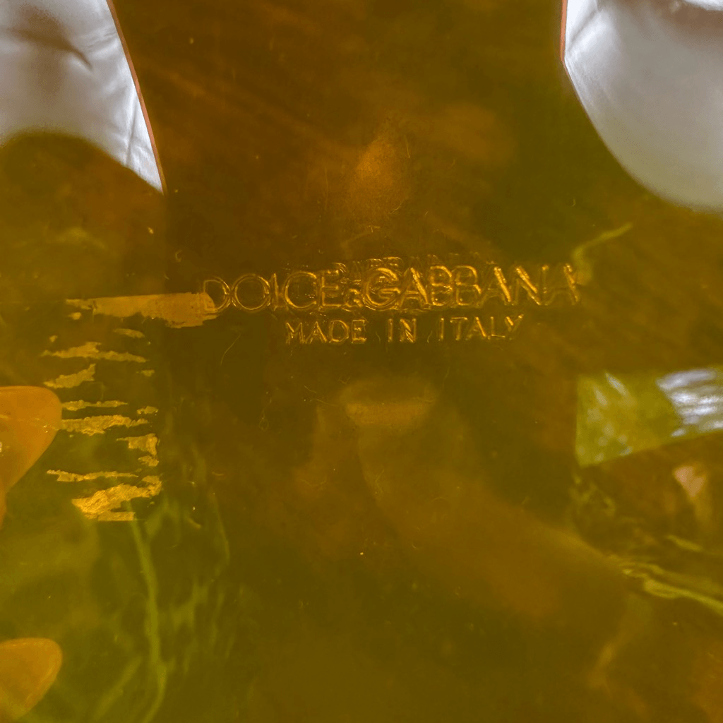 Dolce & Gabbana D&G Rhinestone Embellished Clear Orange Vinyl Tote Bag