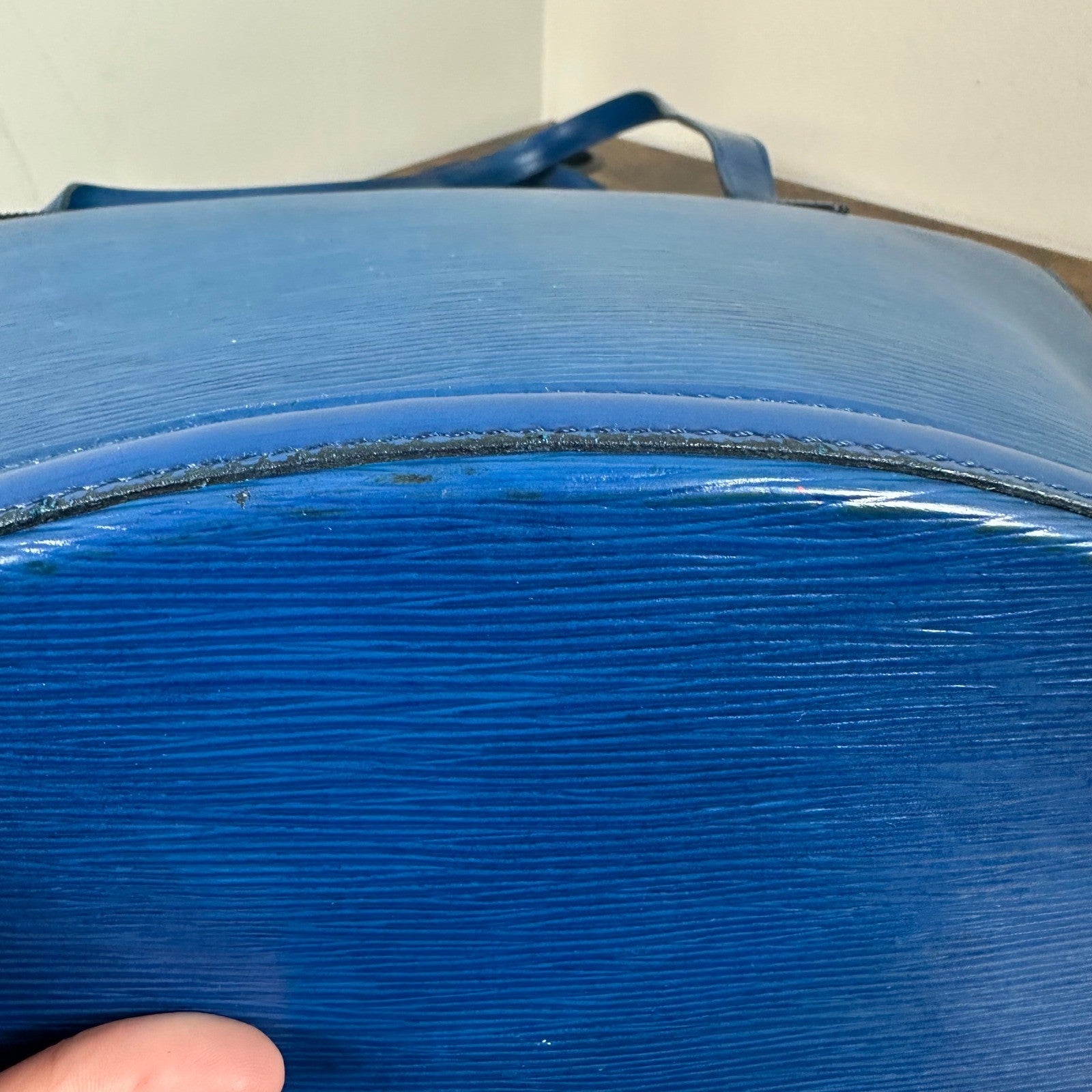 Louis Vuitton Epi Leather Saint Jacques Shoulder Bag Blue Vintage Authentic