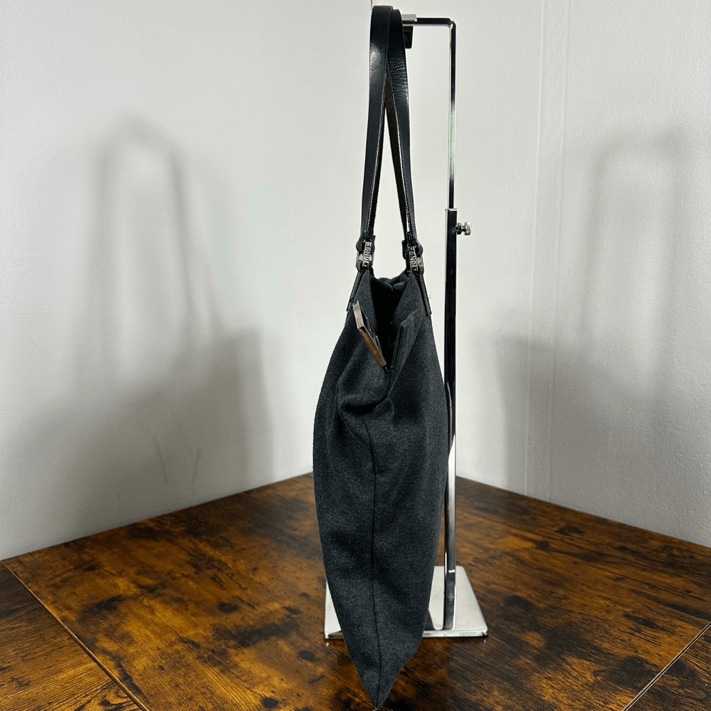 FENDI FF Vintage Jersey Tote Bag Gray