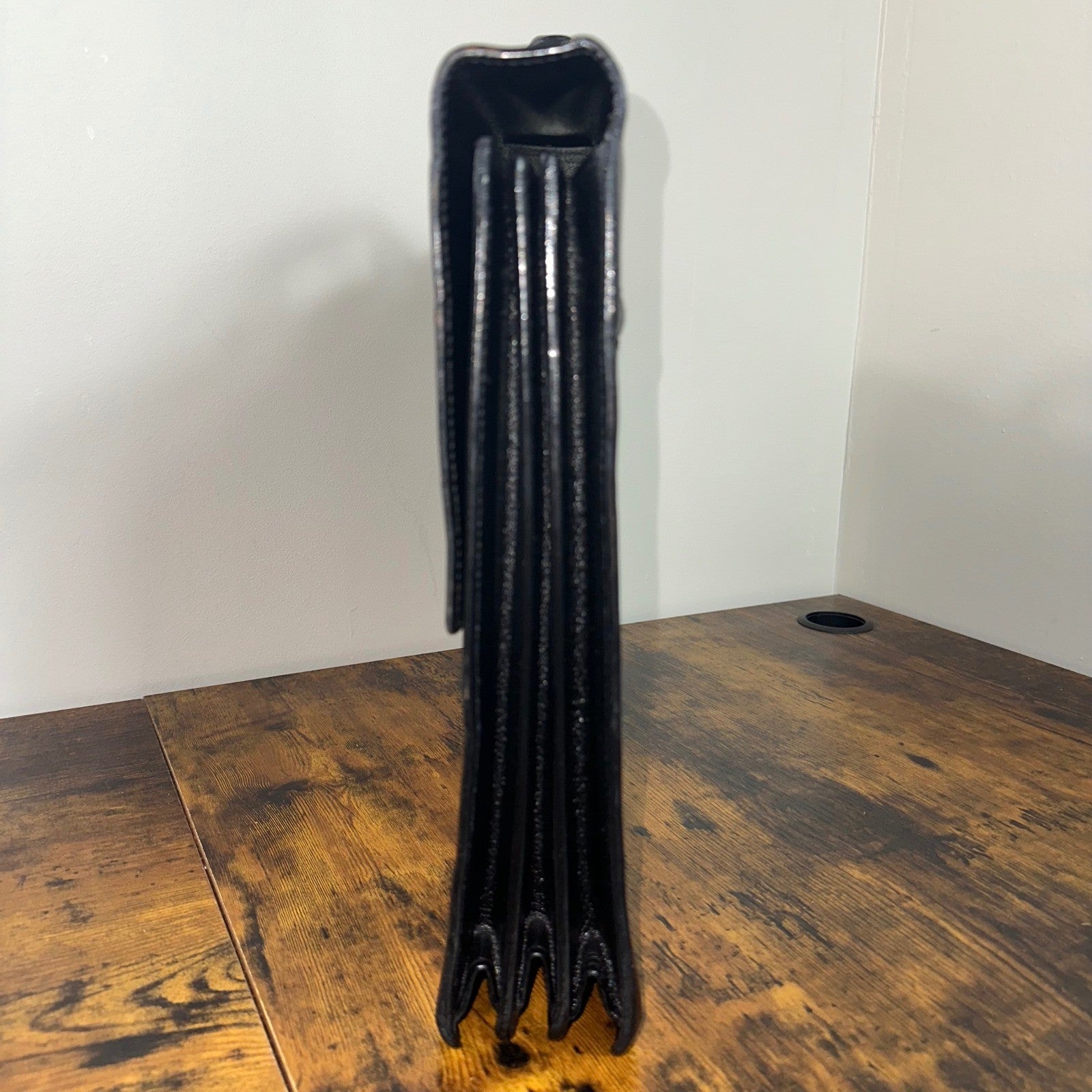 Salvatore Ferragamo Leather Briefcase Black Gold Hardware Made in Italy Business