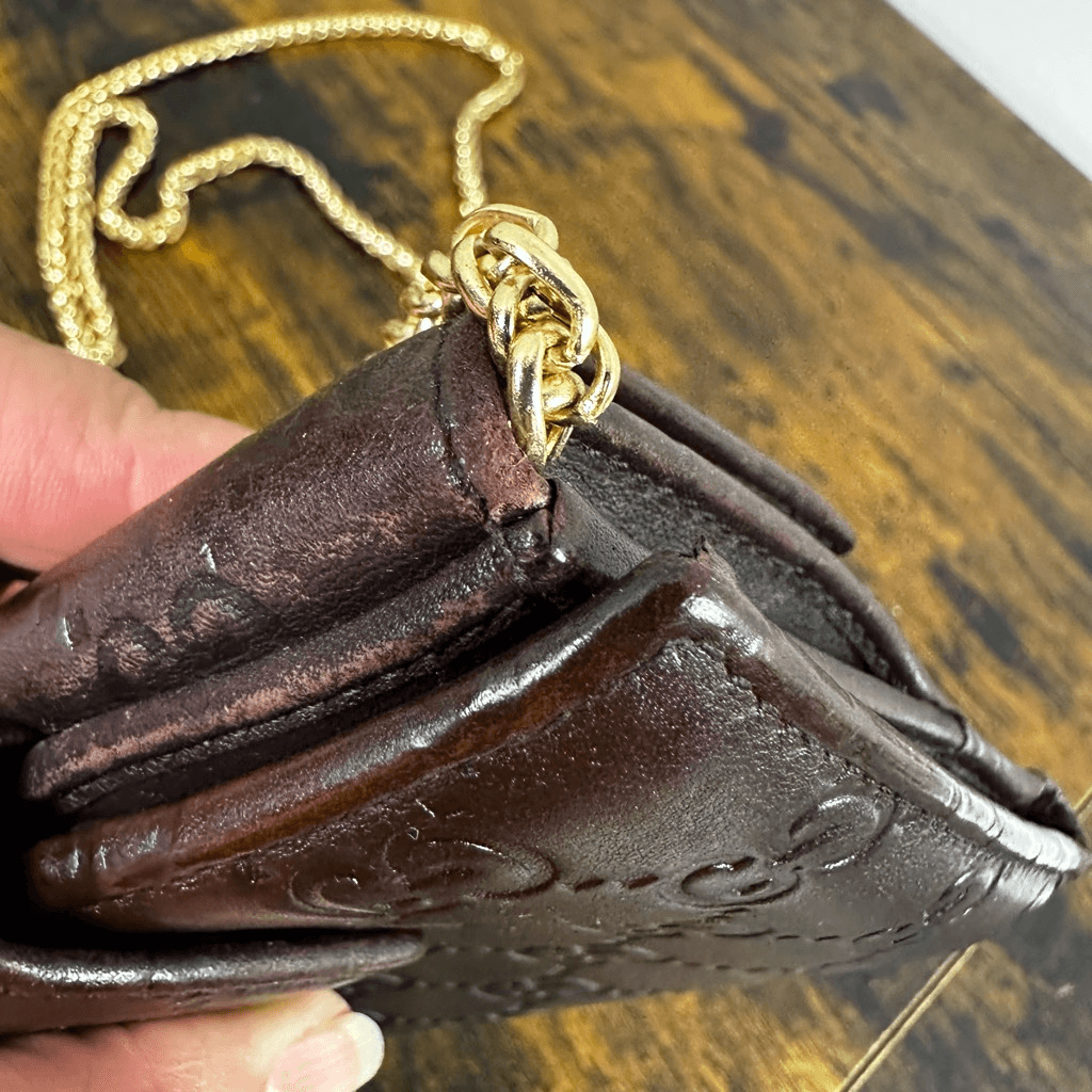 Gucci Guccissima Compact Brown Leather Wallet