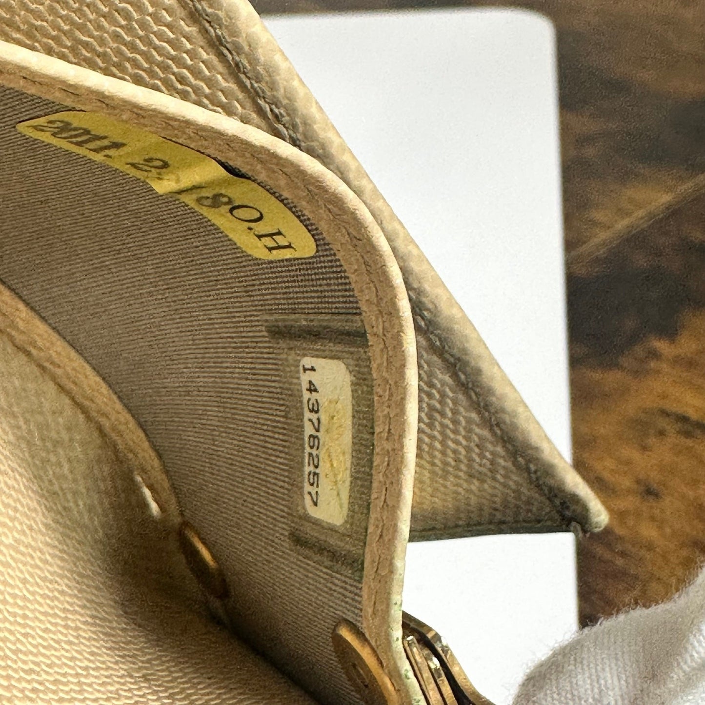 Authentic Chanel CC Beige Leather Key Holder Wallet