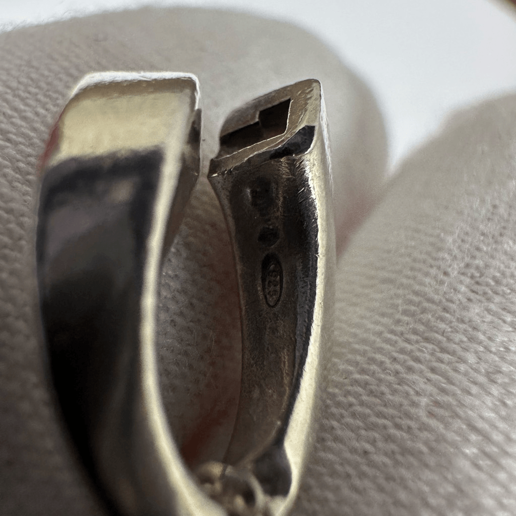 Gucci Purple Stone Pendant Necklace Sterling Silver Vintage