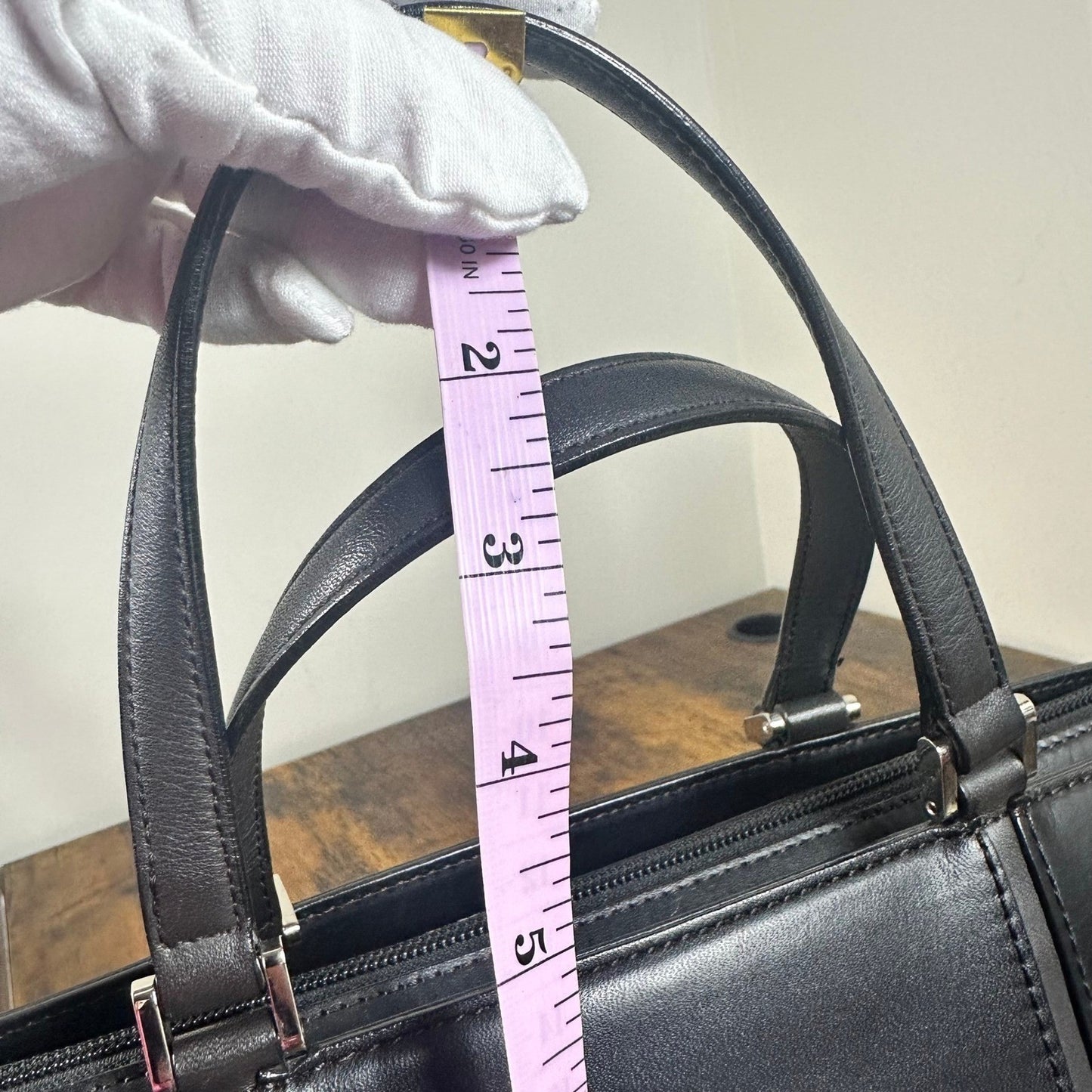 Burberry Black Leather Tote Bag Classic Nova Check Lining