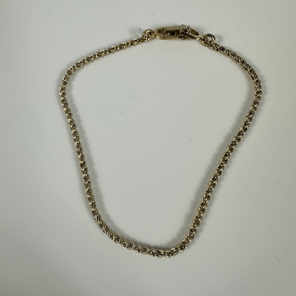 Christian Dior Vintage Simple Chain Bracelet Gold Tone