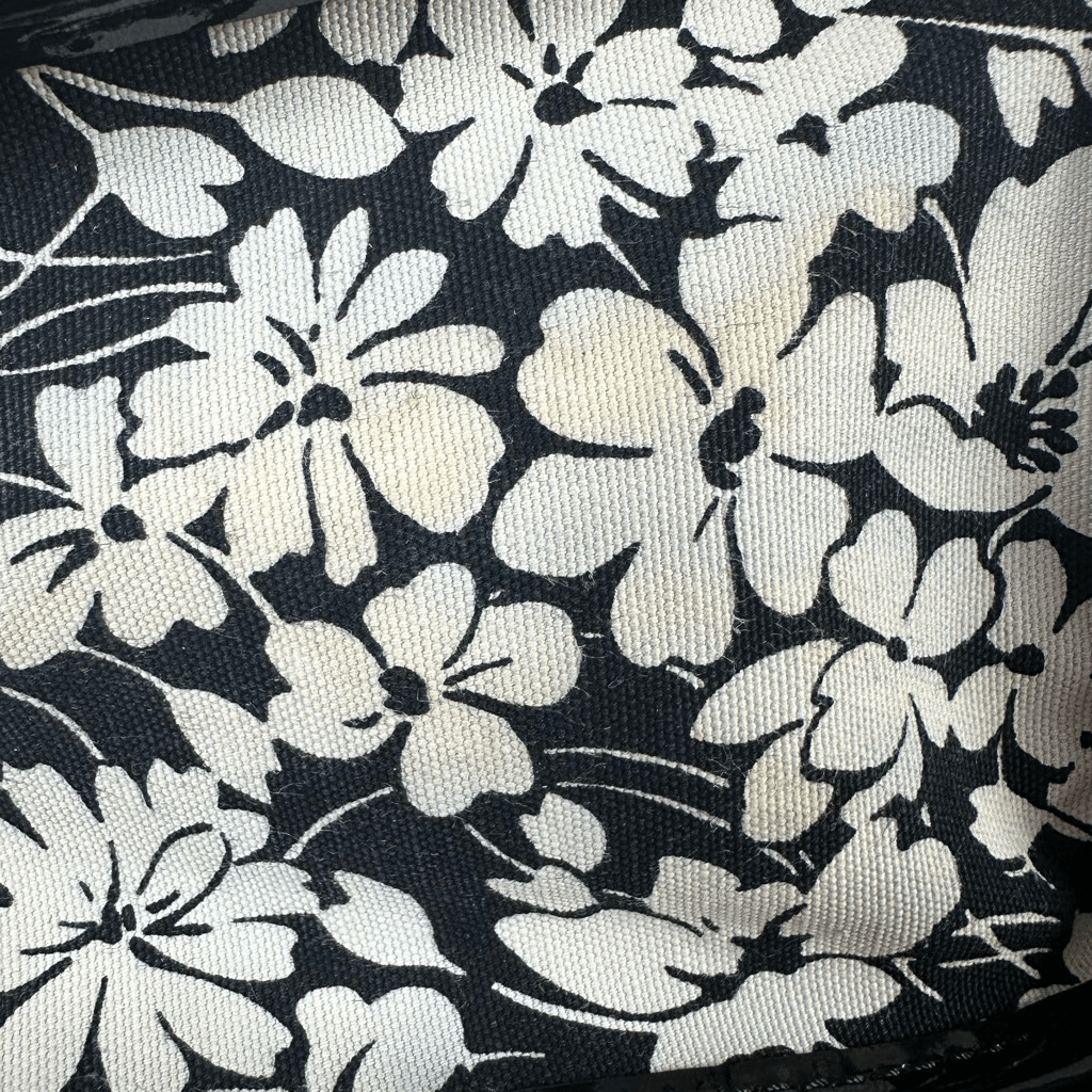 Burberry Vintage Floral Tote Bag Black White