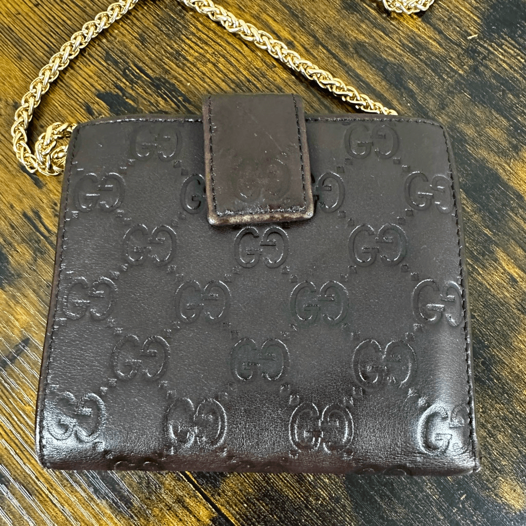 Gucci Guccissima Compact Brown Leather Wallet