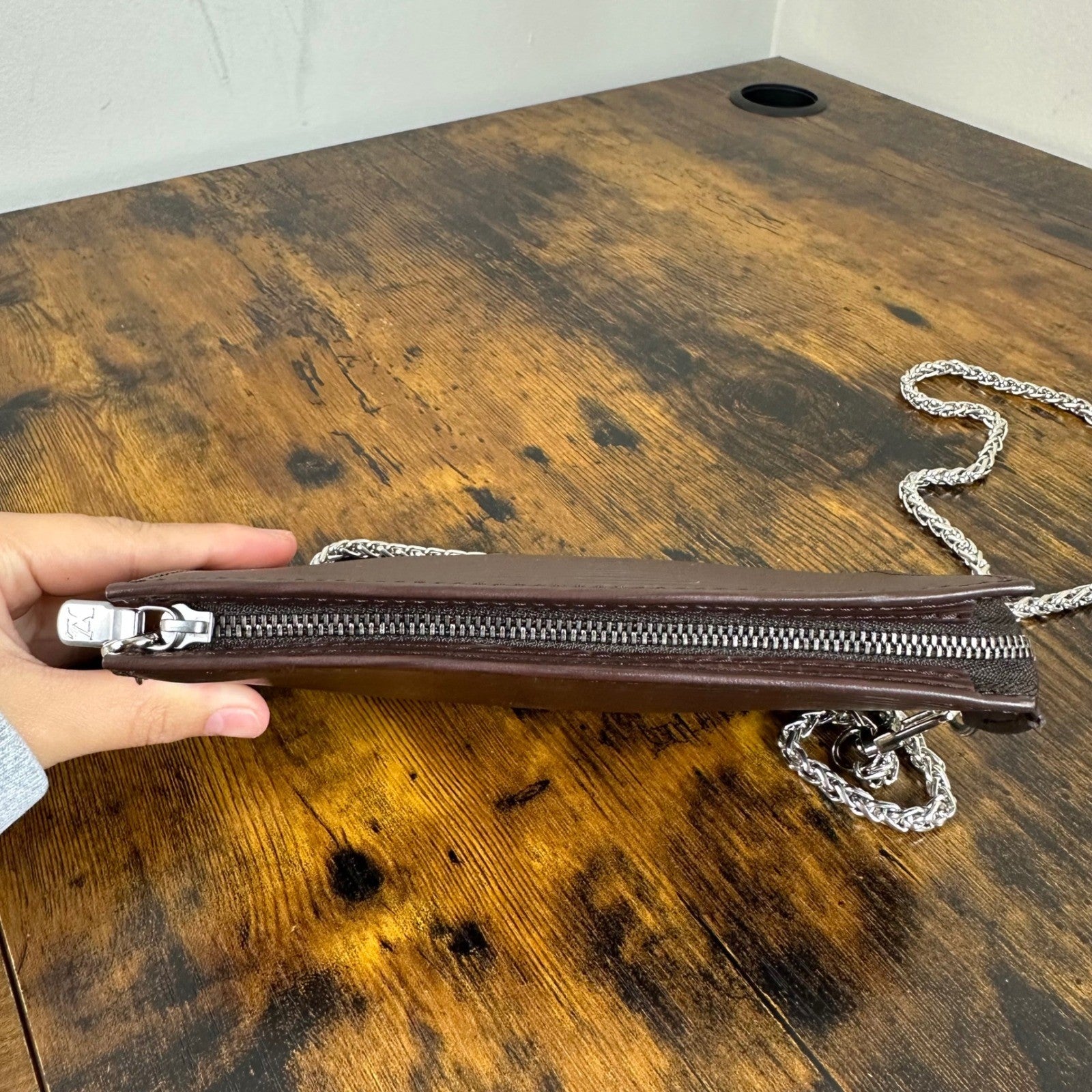 Louis Vuitton Epi Leather Bucket Accessories Pochette Brown Authentic France