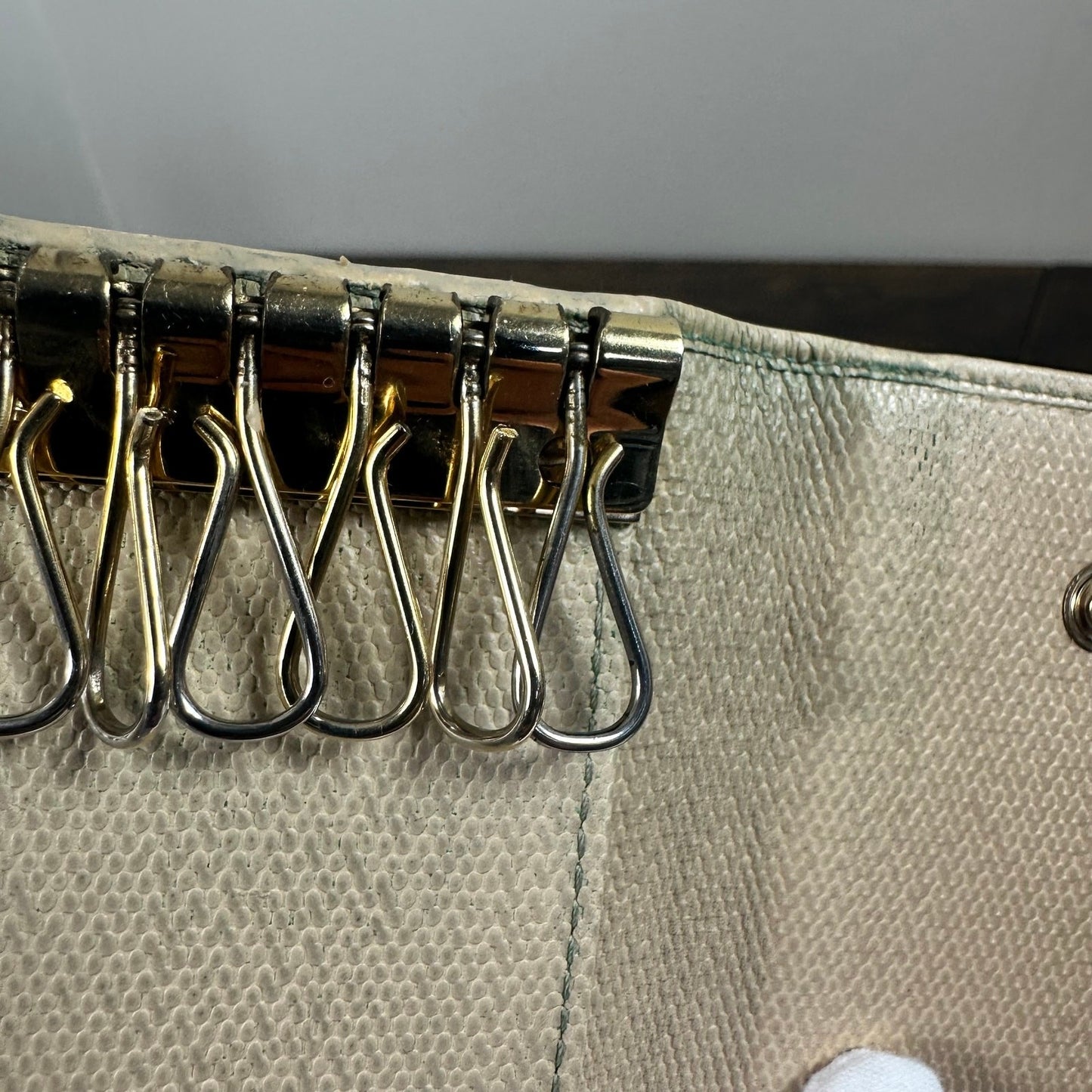 Authentic Chanel CC Beige Leather Key Holder Wallet