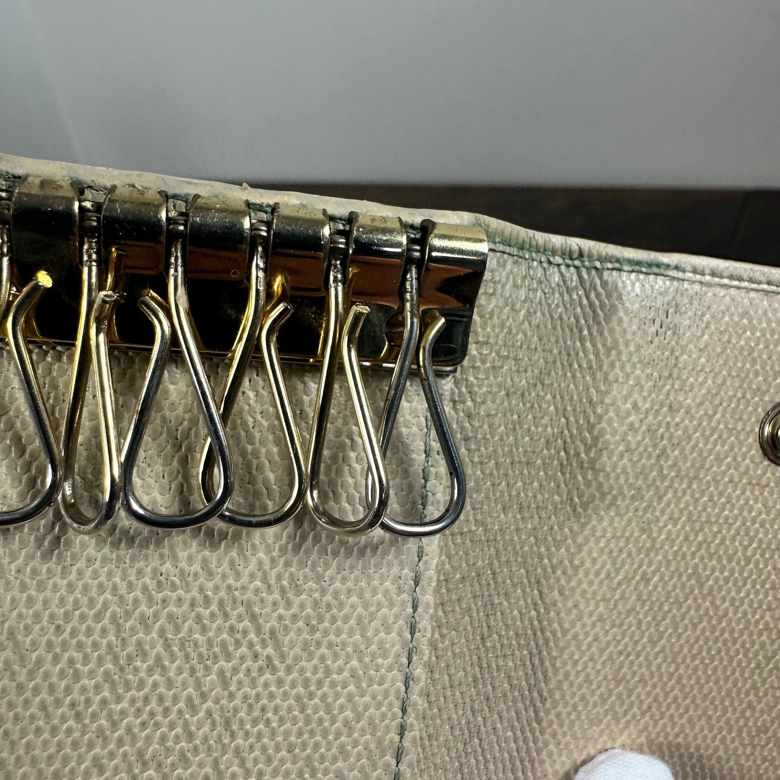 Authentic Chanel CC Beige Leather Key Holder Wallet