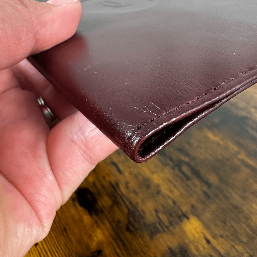 Cartier Vintage Bordeaux Leather Long Bifold Vertical Wallet