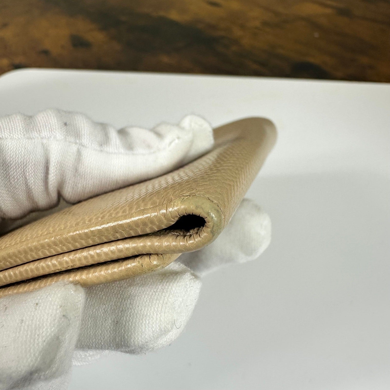 Authentic Chanel CC Beige Leather Key Holder Wallet