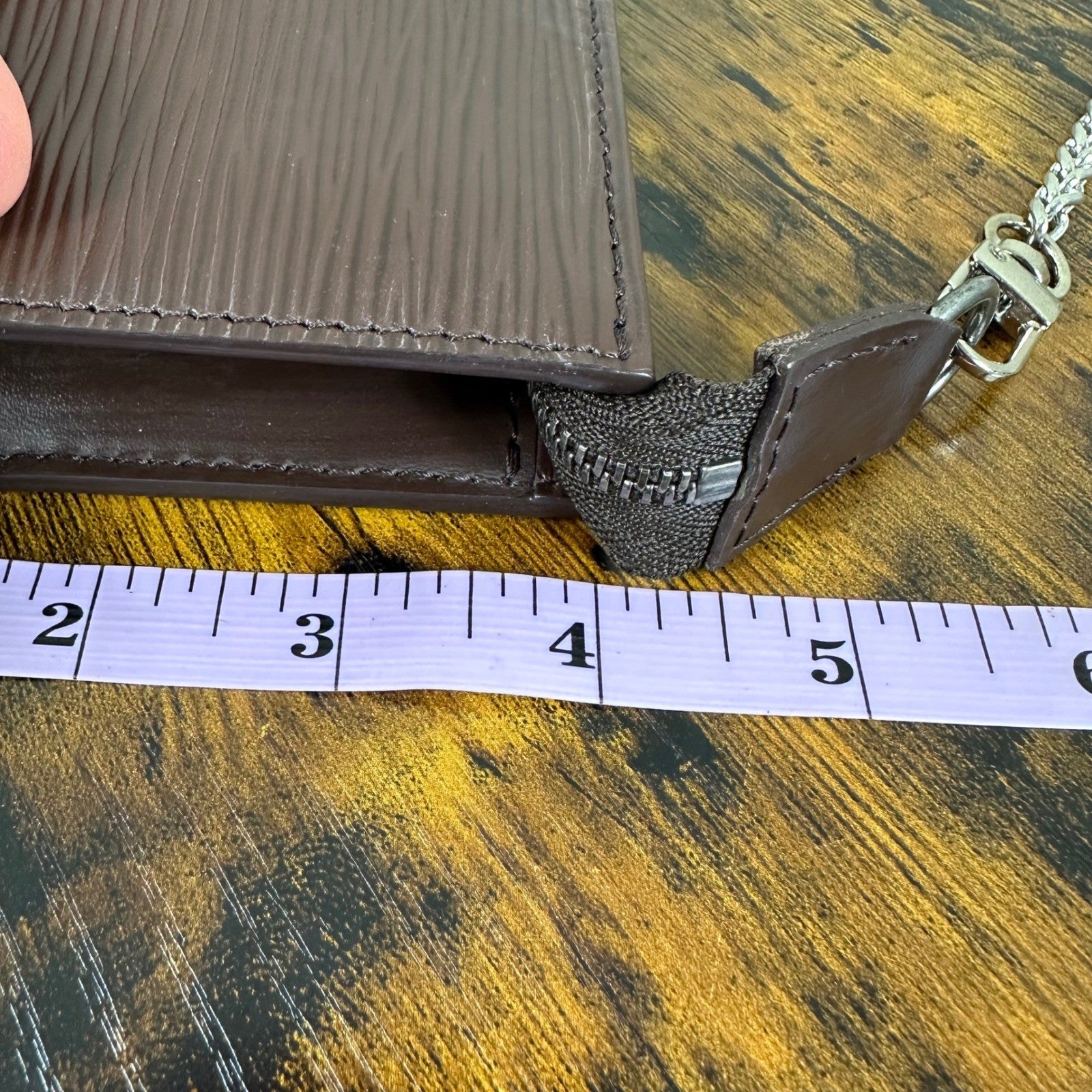 Louis Vuitton Epi Leather Bucket Accessories Pochette Brown Authentic France