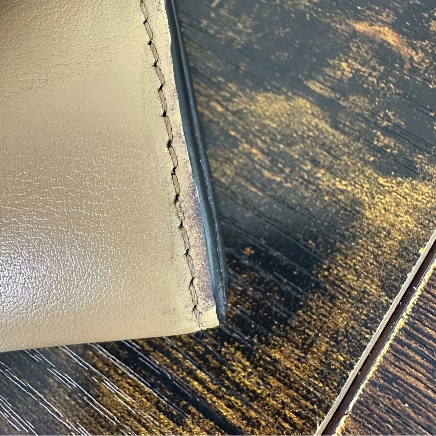 Fendi Leather Envelope Wallet Black Beige Authentic