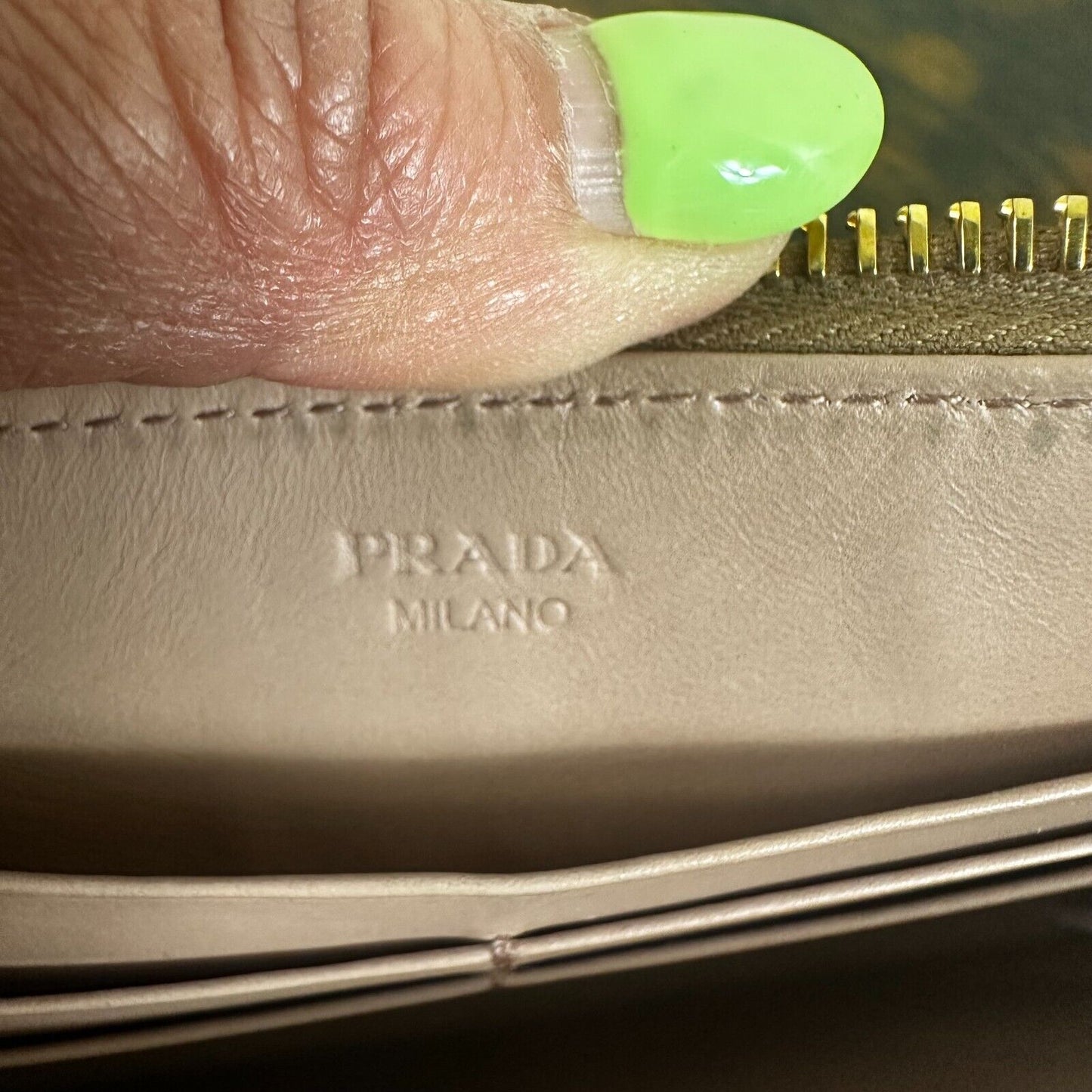 Prada Zip-Around Wallet Bow Long Leather With Certificate Of Authenticity