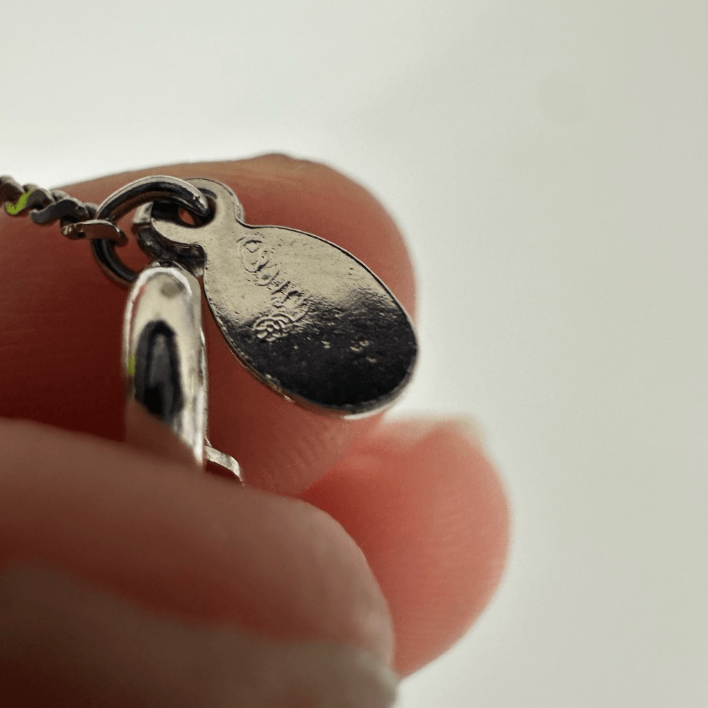 Givenchy G Logo Pendant Silver Tone Necklace