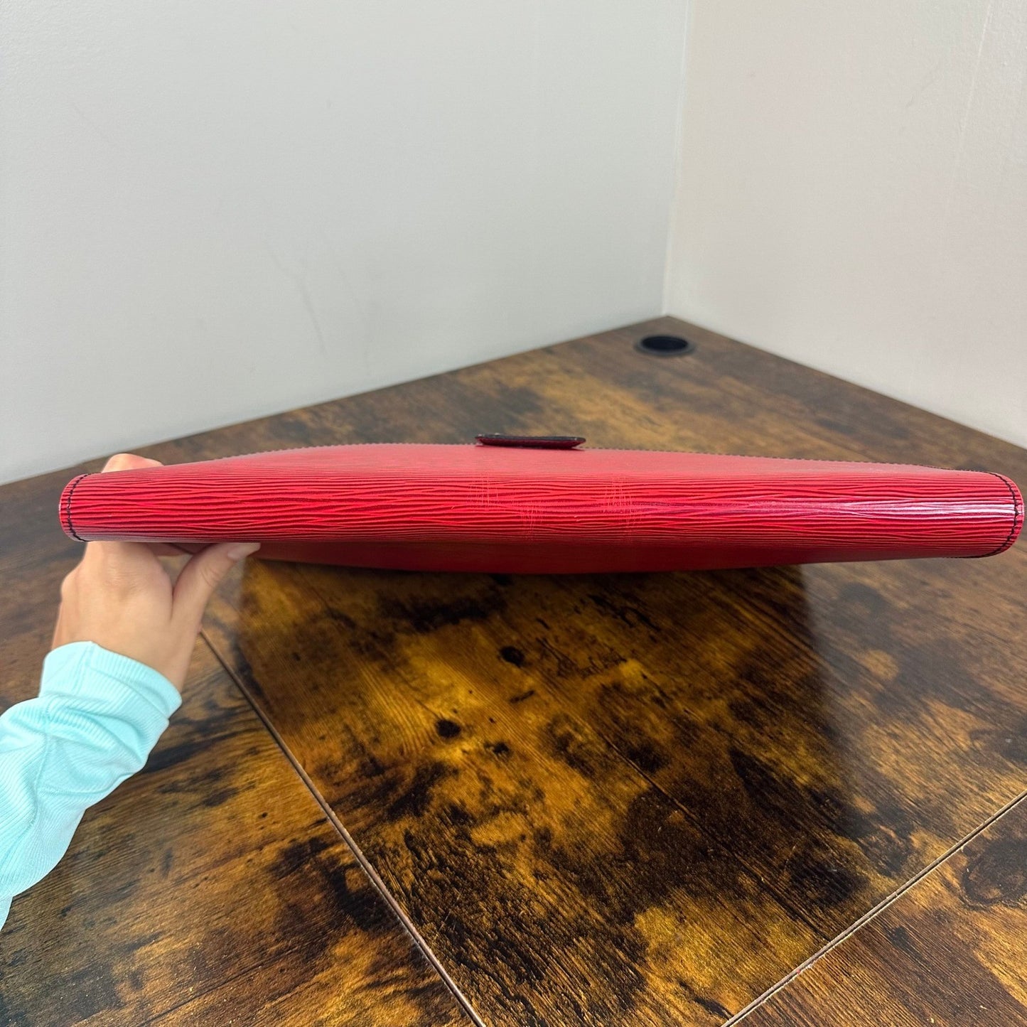 Louis Vuitton Epi Leather Porte Documents Clutch Case Red Authentic Vintage